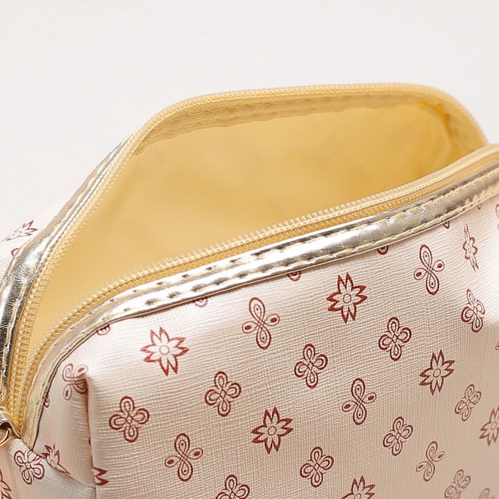 Косметичка дорожная на молнии, 1 отдел, цвет бежевый