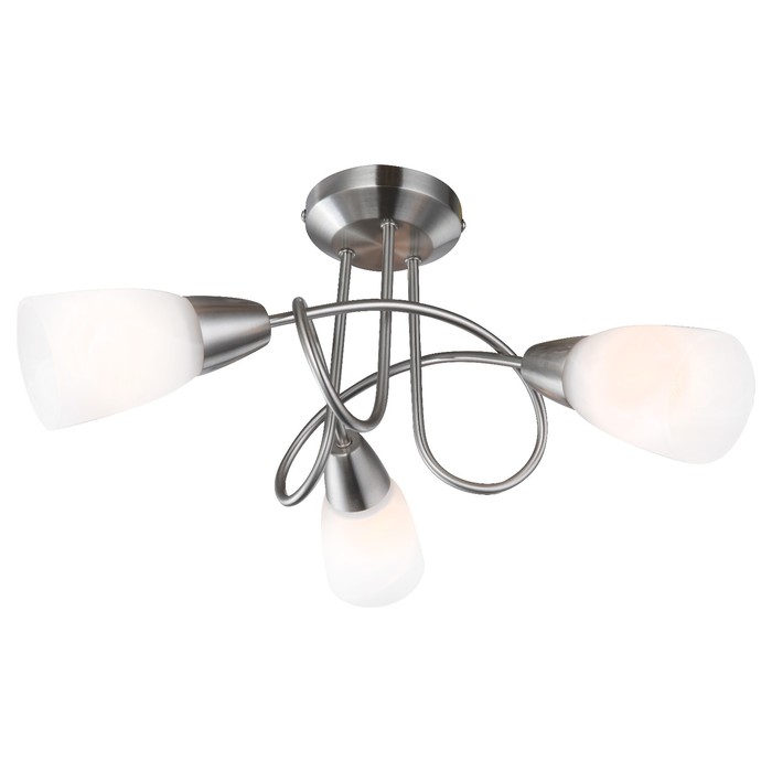 Люстра потолочная INDIRA 3x40Вт E14 матовый никель 40x40x28см