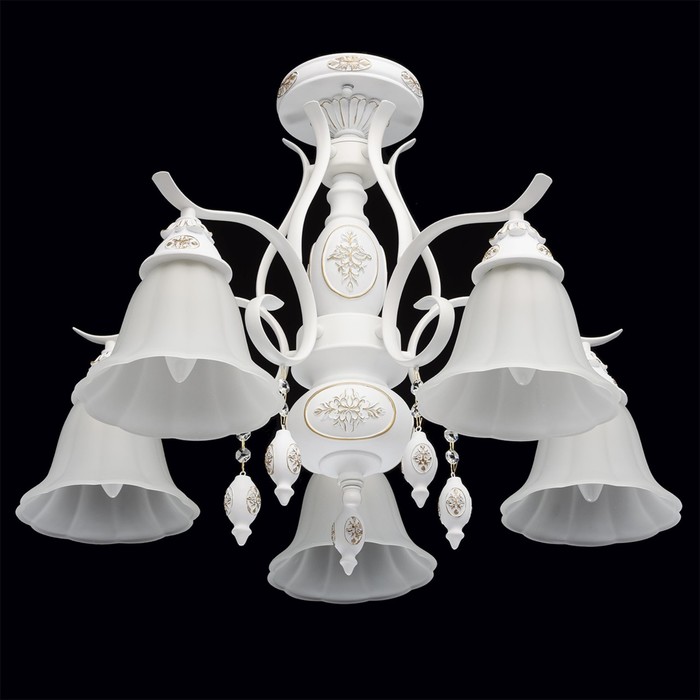 Люстра потолочная "Версаче" 5x60W E27 белый, золотой 66x66x47см