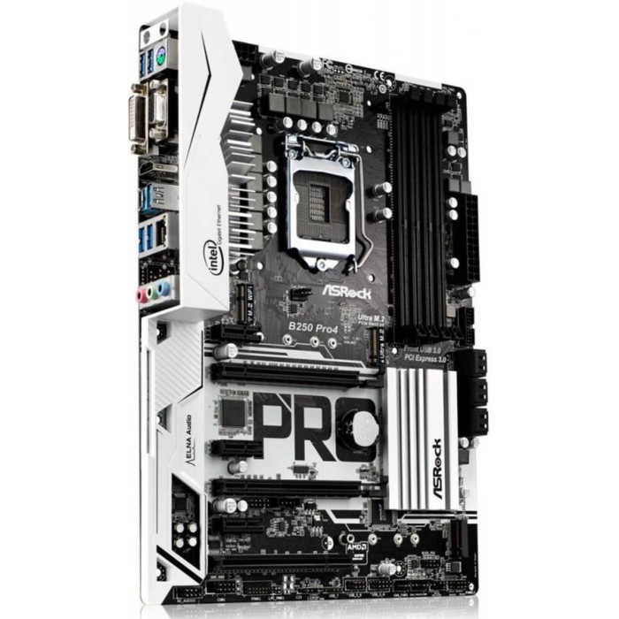 Материнская плата Asrock B250 PRO4, Soc-1151, Intel B250, 4xDDR4, ATX, Ret