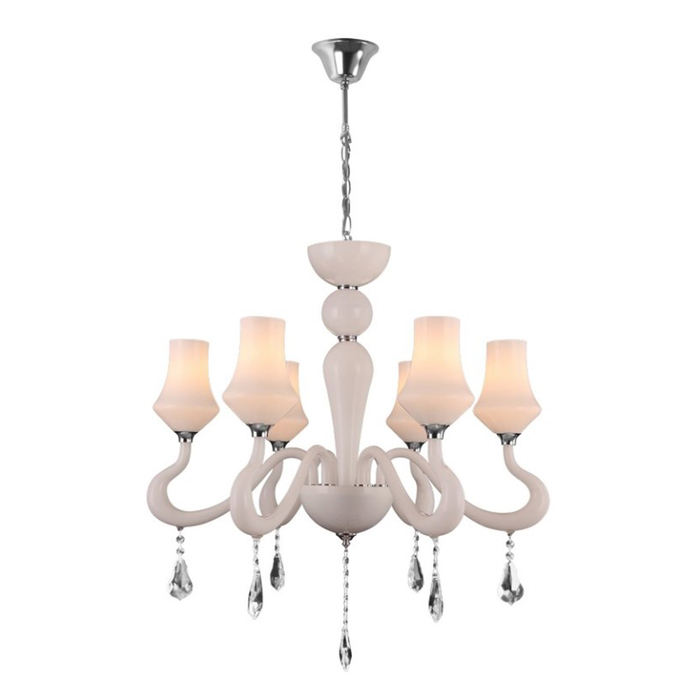 Люстра подвесная SIBILLA 6x60W E14 белый 72x72x76см