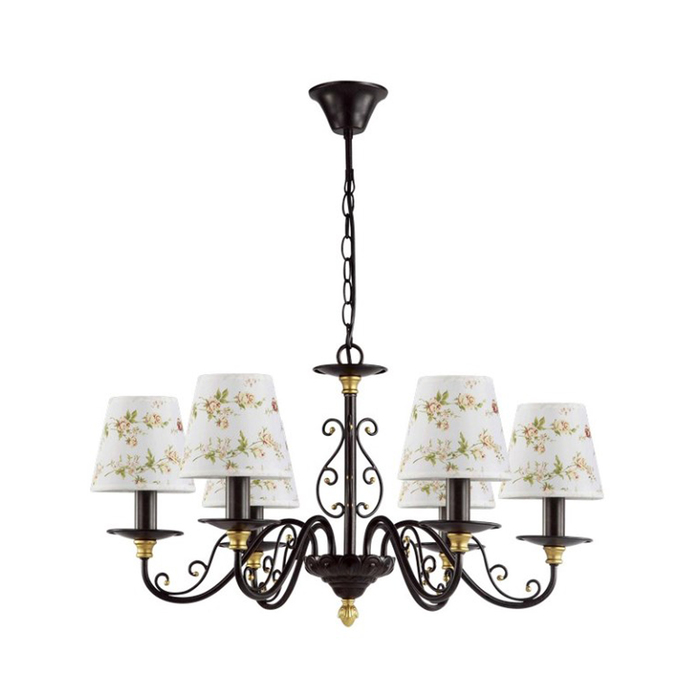 Люстра подвесная TEODORA 6x40W E14 коричневый 68x68x37см