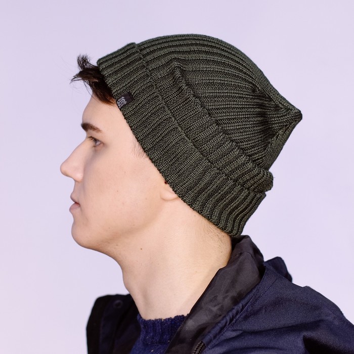 Шапка мужская "ФЕДУК" демисезонная 820220, цвет хаки, р-р 56-58