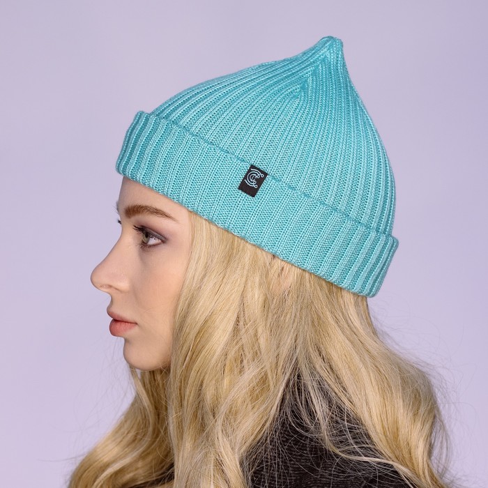 Шапка женская "БЕТ" демисезонная 819618, цвет мята, р-р 56-58
