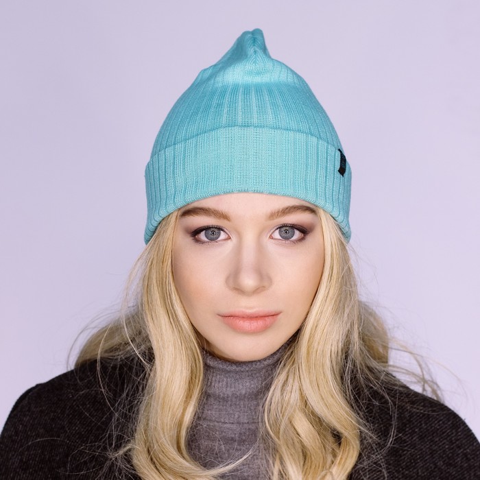Шапка женская "ДРАЙВ" демисезонная 819718, цвет мята, р-р 56-58