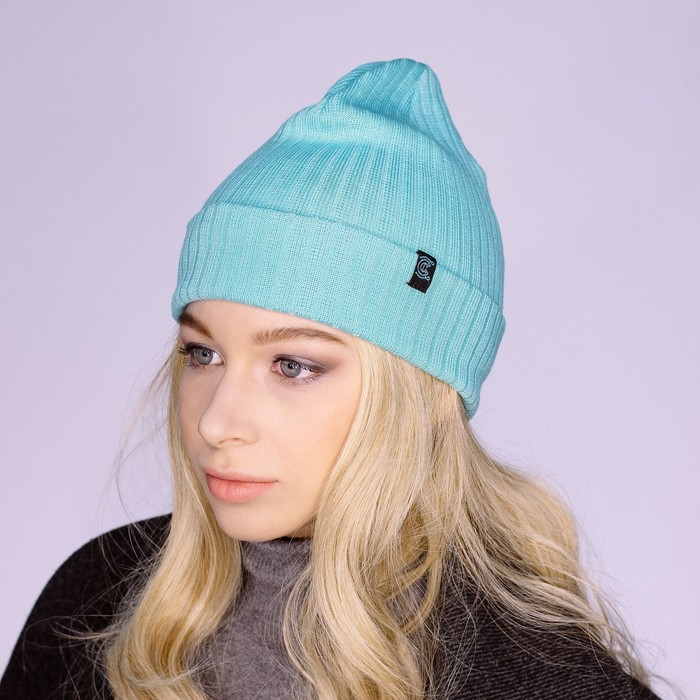 Шапка женская "ДРАЙВ" демисезонная 819718, цвет мята, р-р 56-58