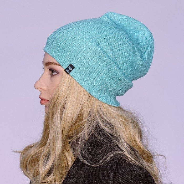 Шапка женская "ДРАЙВ" демисезонная 819718, цвет мята, р-р 56-58