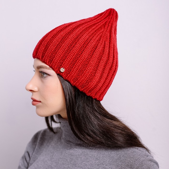 Шапка женская "ШЕЙКW" демисезонная 809162 цвет тёмно-красный, р-р 56-58