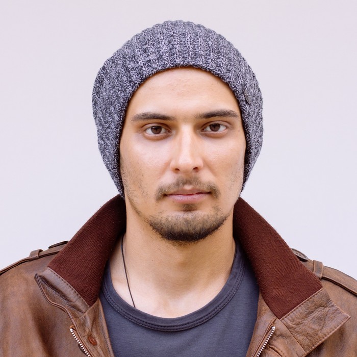 Шапка мужская "ТЕН" демисезонная 1804207 цвет светло-серый, р-р 56-58