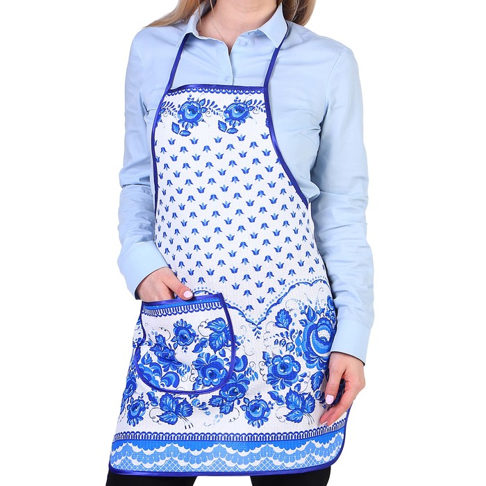 Фартук «Гжель», сувенирный, с карманом