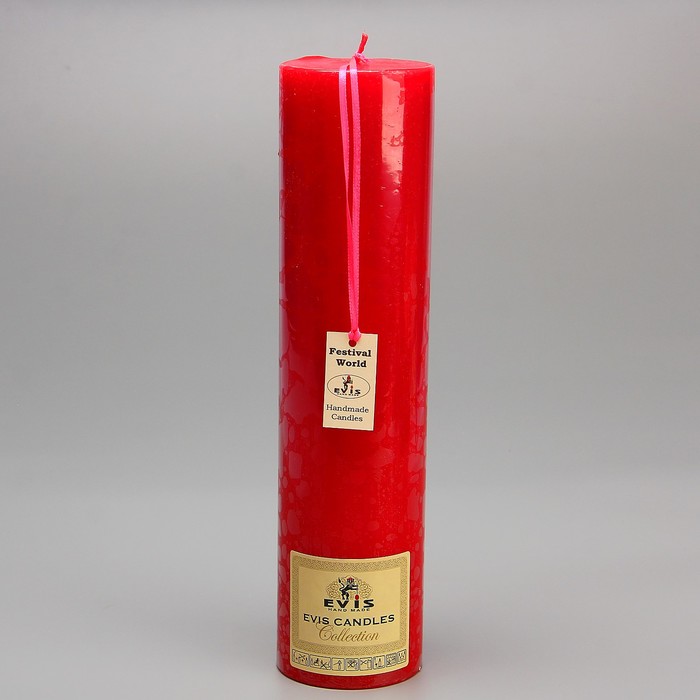 Свеча - цилиндр парафиновая, красная, D=7.5см, Н=30см