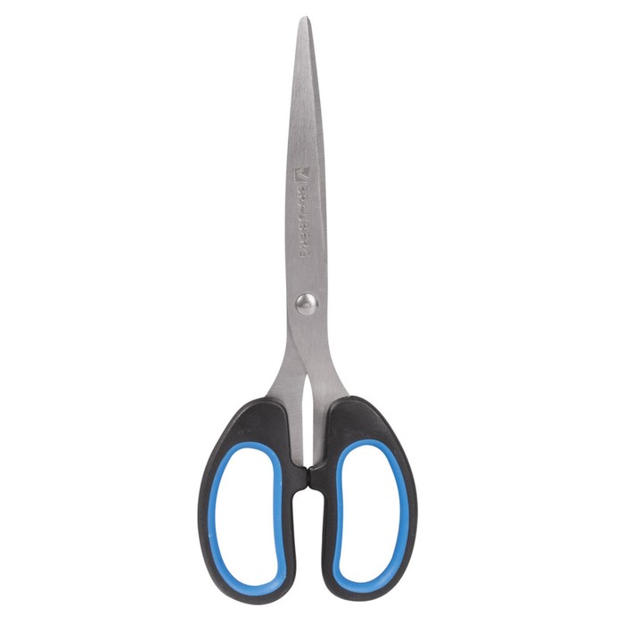 Ножницы BRAUBERG "Classic+" 18,5см, с резин.вставками, черно-синий 236448