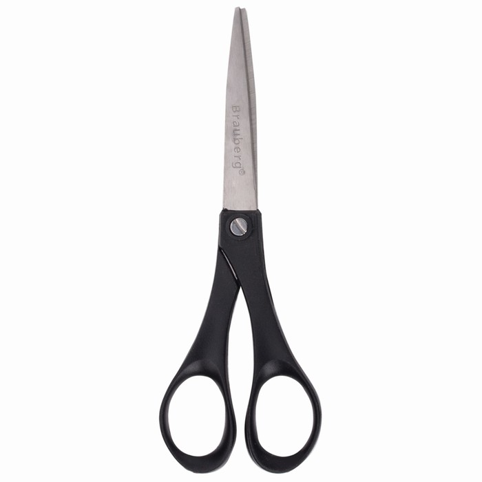 Ножницы BRAUBERG "Comfort" 18см, европодвес, черные 230931