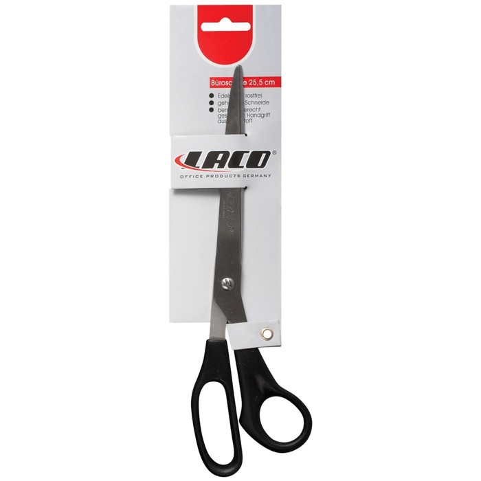 Ножницы LACO 25,5см черные, карт.упак.европодвес 235596