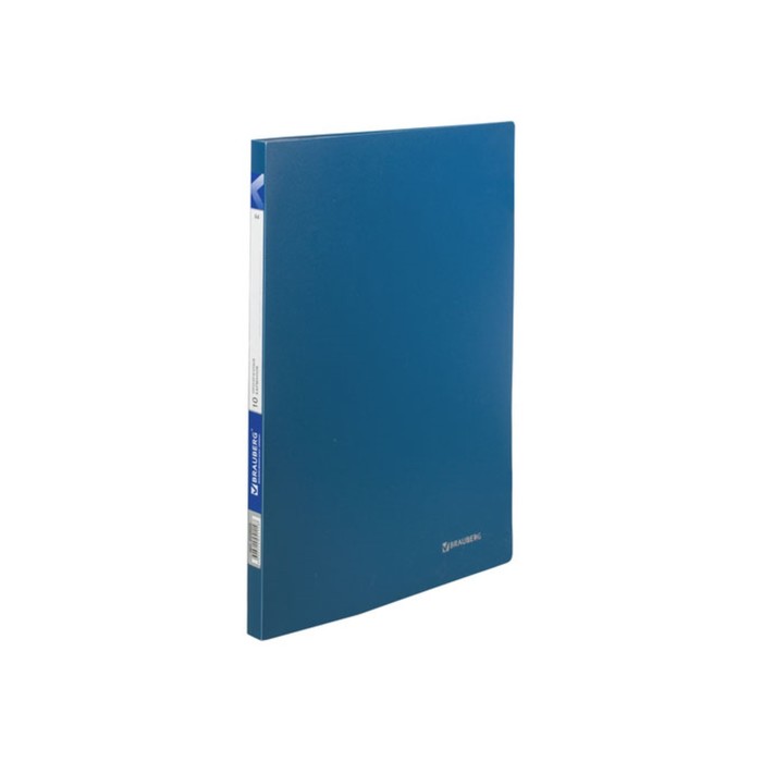 Папка 10 прозр вкладышей А4 0,5мм BRAUBERG Office синяя 222625