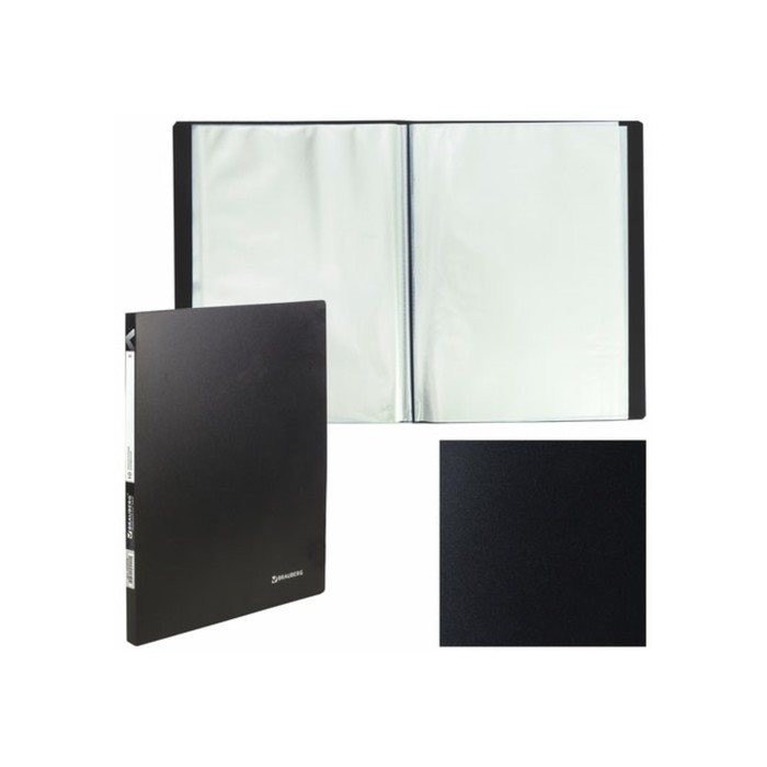 Папка 10 прозр вкладышей А4 0,5мм BRAUBERG Office черная 222626