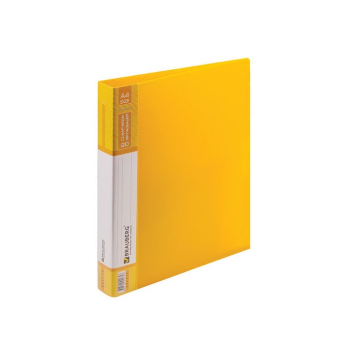 Папка 20 прозр вкладышей А4 0,7мм BRAUBERG Contract желтая 221775