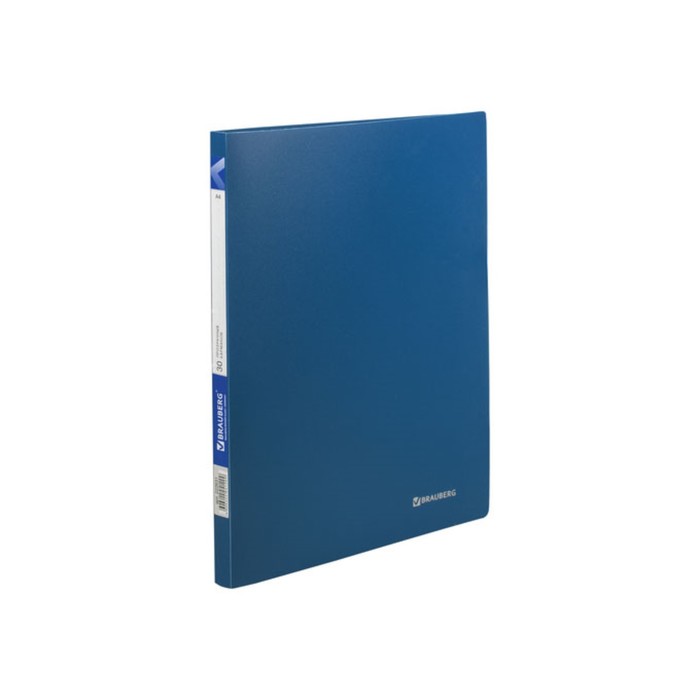 Папка 30 прозр вкладышей А4 0,5мм BRAUBERG Office синяя 222631