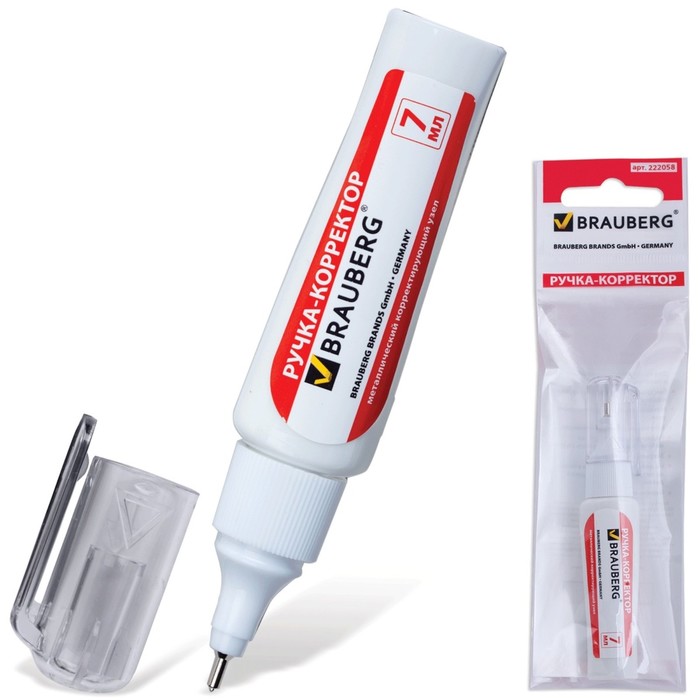 Ручка-корректор BRAUBERG "Energy" 7мл, металл наконечник 222058
