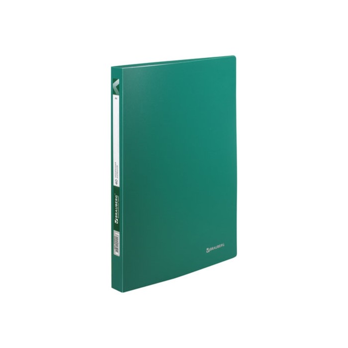 Папка 40 прозр вкладышей А4 0,6мм BRAUBERG Office зеленая 222633
