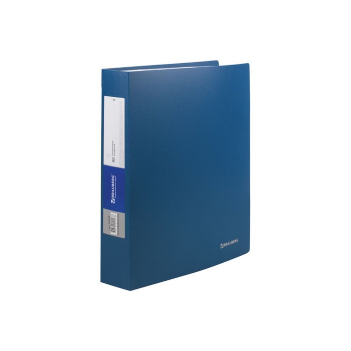 Папка 80 прозр вкладышей А4 0,8мм BRAUBERG Office синяя 222638