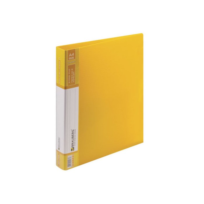 Папка на 2 кольцах А4 BRAUBERG Contract 35мм, желтая 221795