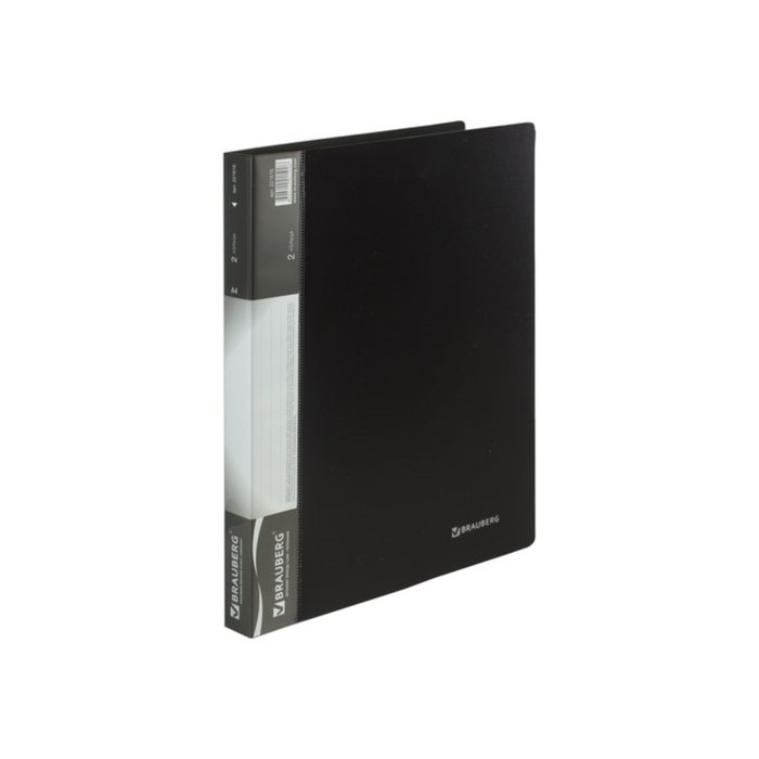Папка на 2 кольцах А4 BRAUBERG Стандарт 25мм, черная 221616