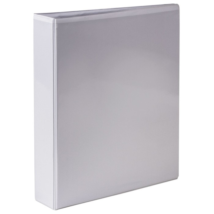 Папка на 2 кольцах А4 BRAUBERG 50мм, картон/ПВХ, с карманом, белая 223528