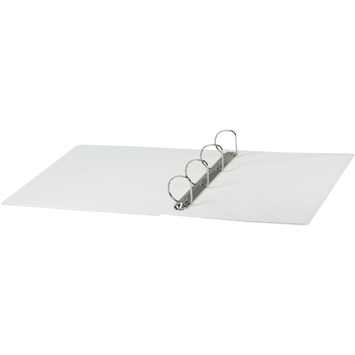 Папка на 4 кольцах А4 BRAUBERG 65 мм, картон/ПВХ, белая