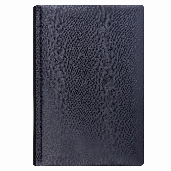 Ежедневник недатированный Brauberg Iguana А6, 160 л, чёрный, под зернистую кожу, золотой срез