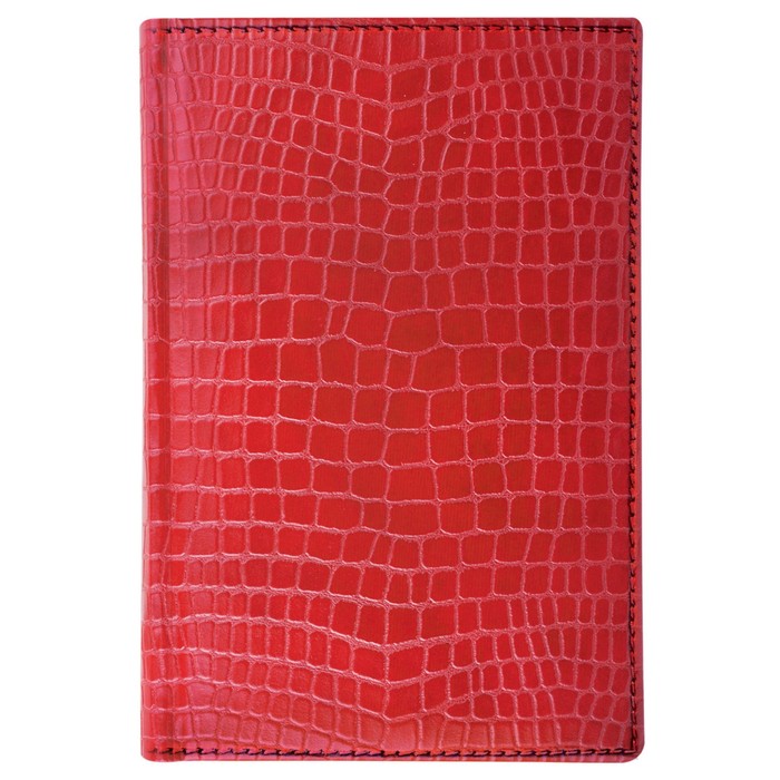 Ежедневник полудатированный А5, 192 листа BRAUBERG Alligator, под крокодиловую кожу, красный