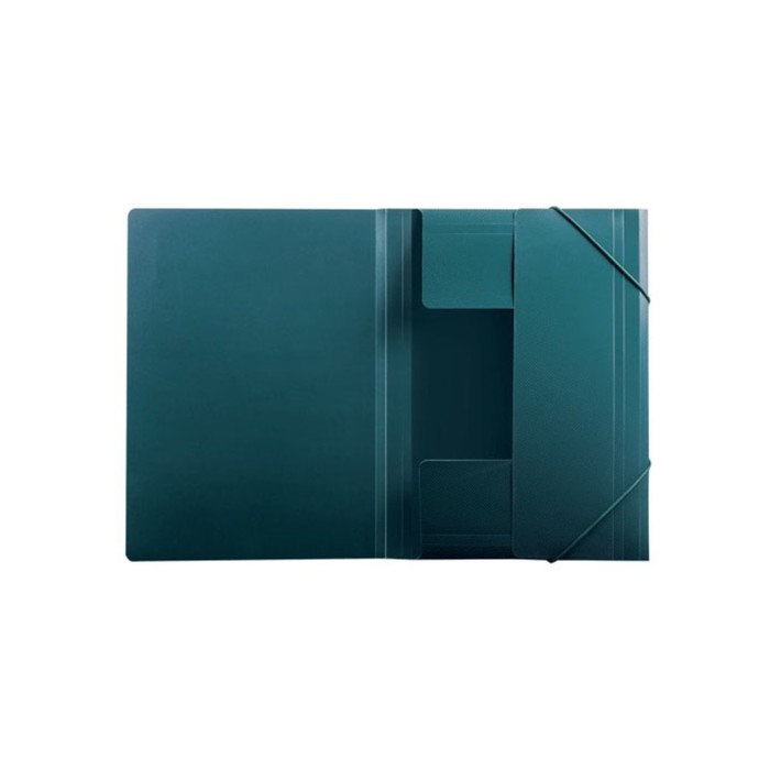 Папка на резинке BRAUBERG Диагональ, 0,5мм, т-зеленый 221337