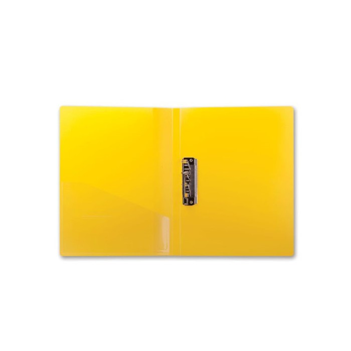 Папка c зажимом BRAUBERG Стандарт 0,7мм, внутр.карман, желтый 221790