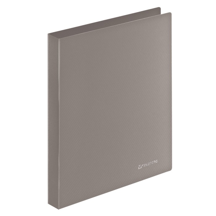 Папка с пруж скоросшивателем BRAUBERG Диагональ 0,6мм, внутр.карман, серебряный 221353