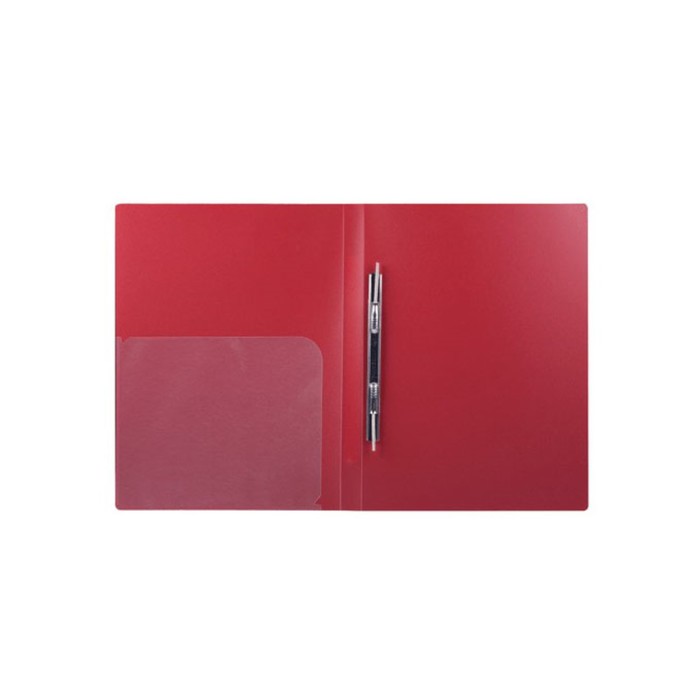 Папка с пруж скоросшивателем BRAUBERG Диагональ 0,6мм, внутр.карман, т-красный 221355