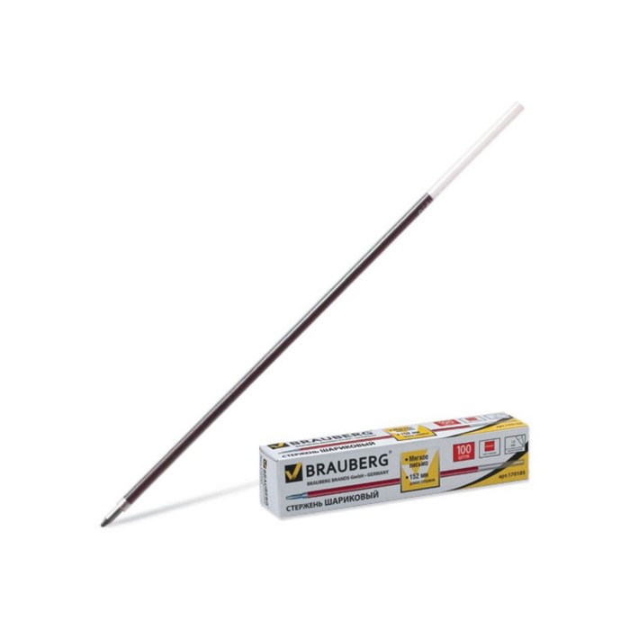 Стержень шариковый BRAUBERG "Line", красный, 152 мм, 1 мм, евронаконечник
