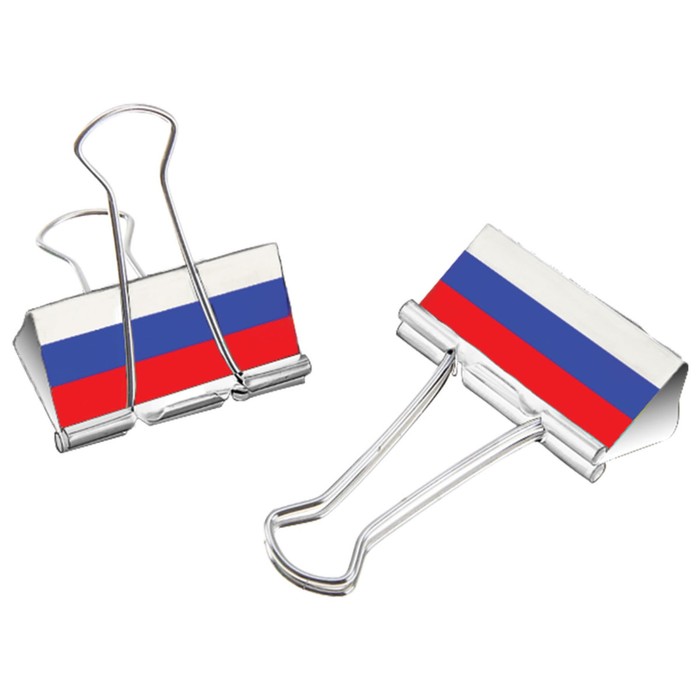 Набор зажимов для бумаг 25 мм, 12 штук STAFF «ТРИКОЛОР»