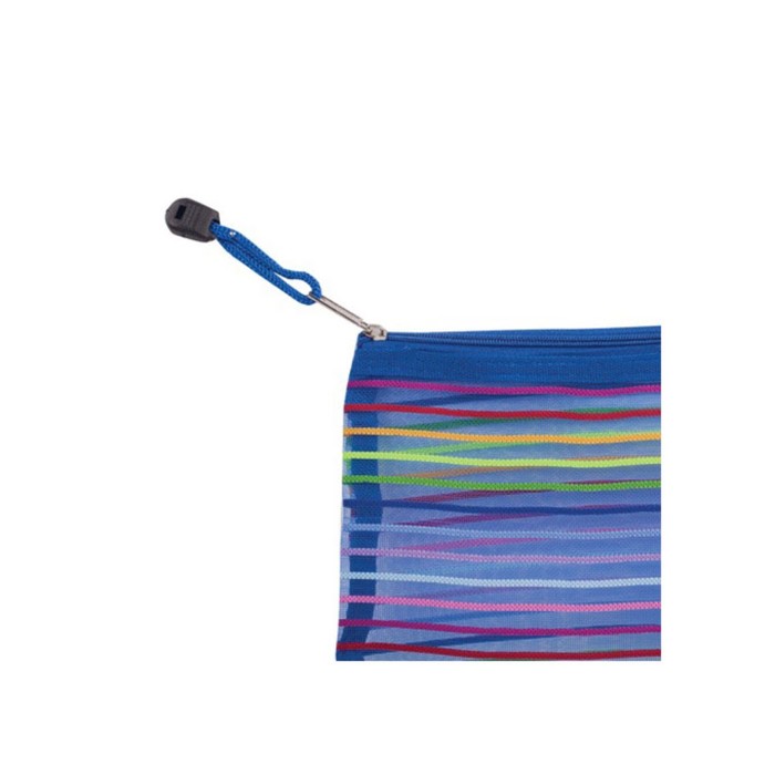 Папка-конверт на молнии BRAUBERG "Stripes" 255*130мм, сетчатая ткань 224048