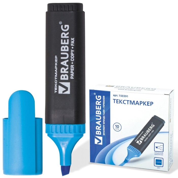 Маркер текстовыделитель 5 мм BRAUBERG Contract, голубой