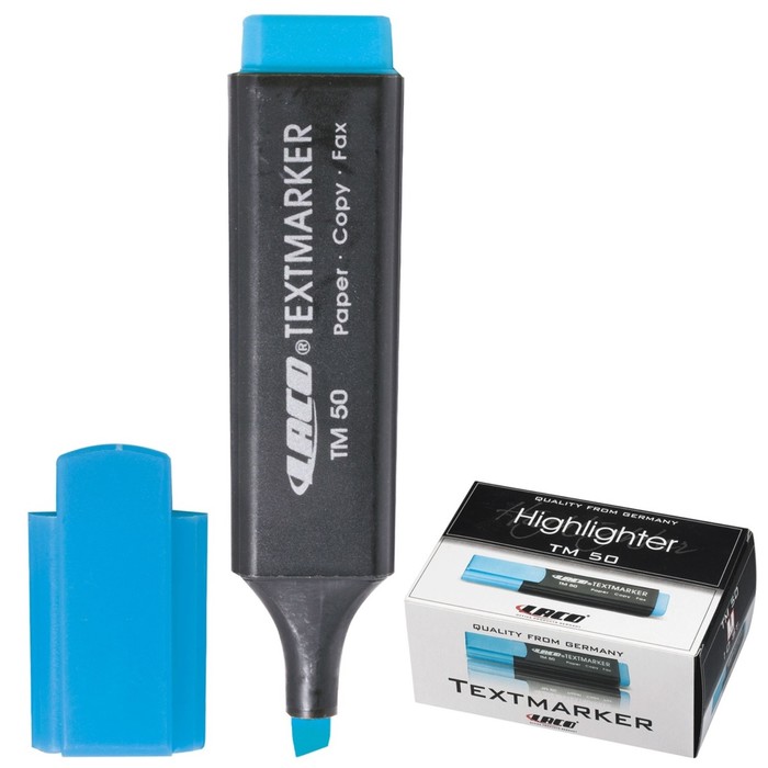 Маркер текстовыделитель 6мм LACO, голубой