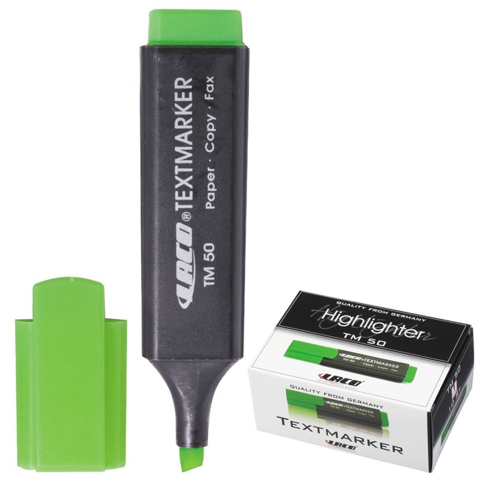 Маркер текстовыделитель 6мм LACO ТМ 50, зелёный