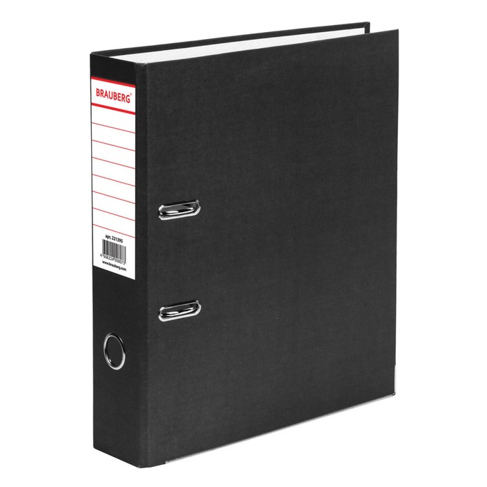Папка-регистратор BRAUBERG "ECO", 80 мм, черный 221395