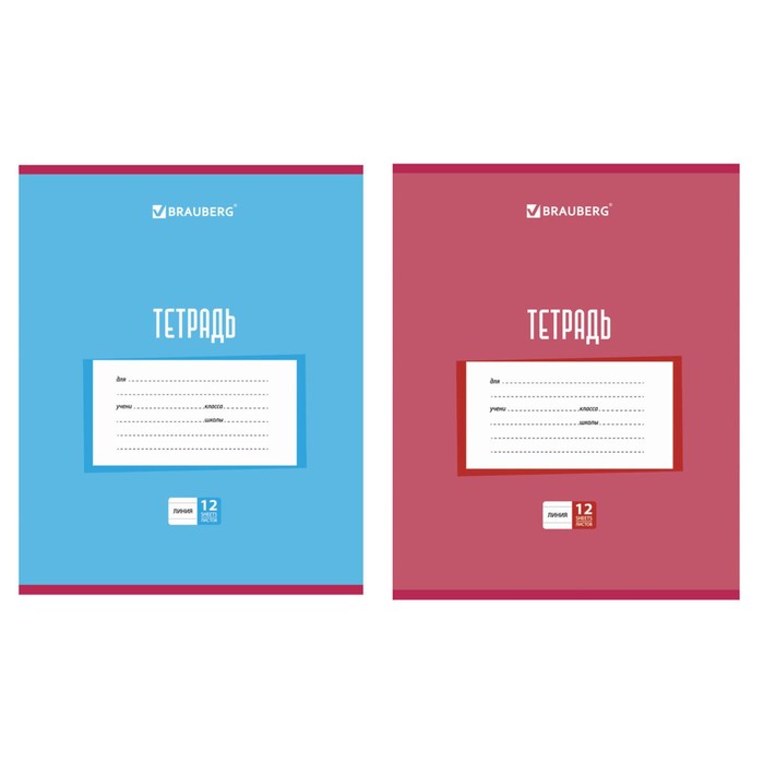 Тетрадь 12л лин BRAUBERG ЭКО Новая классика, обл офсет, микс 104506