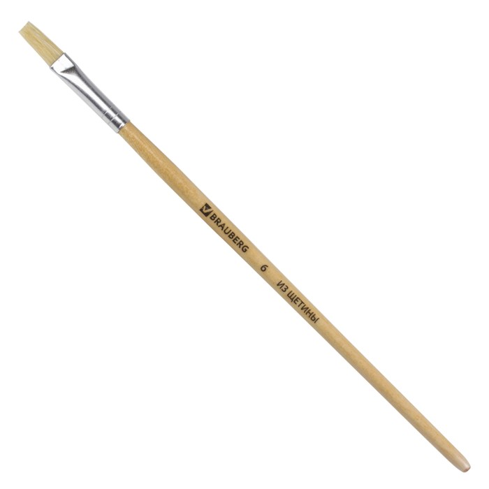 Кисть щетина плоская №6 BRAUBERG