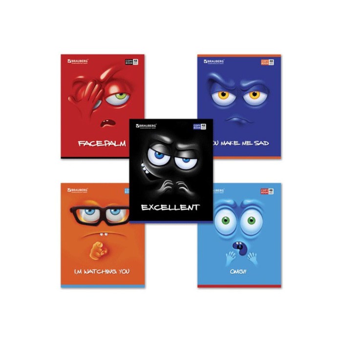 Тетрадь 48л кл BRAUBERG ЭКО Мордашка, обл мел карт, микс 402045