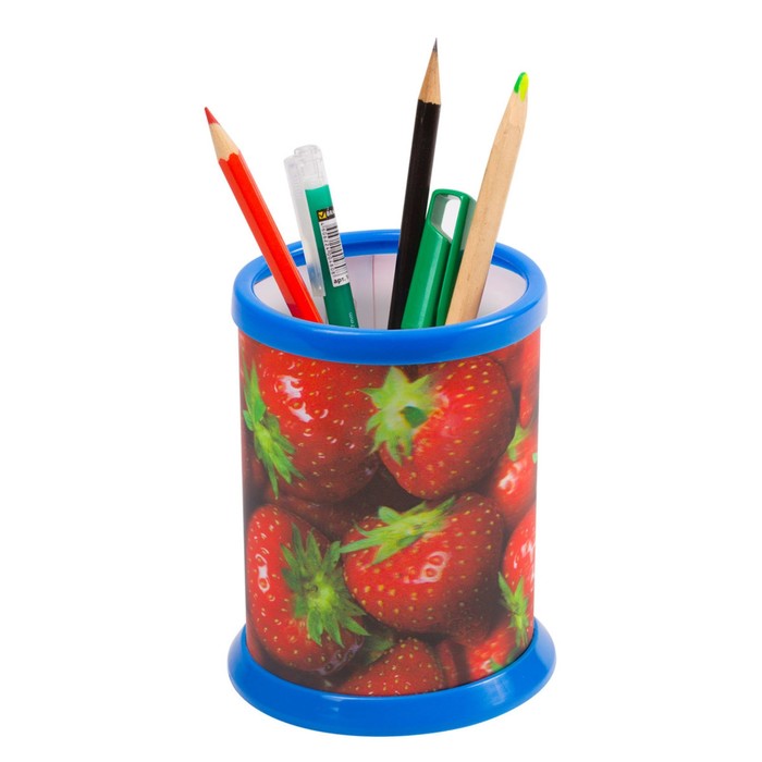 Стакан д/ручек BRAUBERG Клубнички, 3D эффект 236444