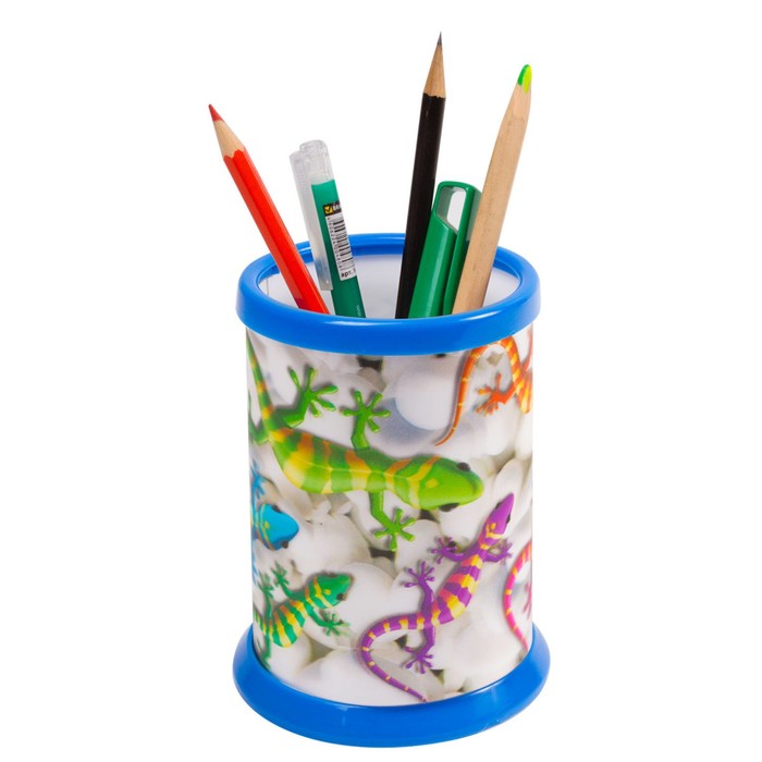 Стакан д/ручек BRAUBERG Ящерицы, 3D эффект 236442