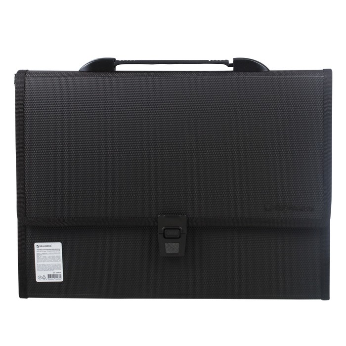 Папка-портфель A4 13отд на замке BRAUBERG ДИПЛОМАТ, черный 226025