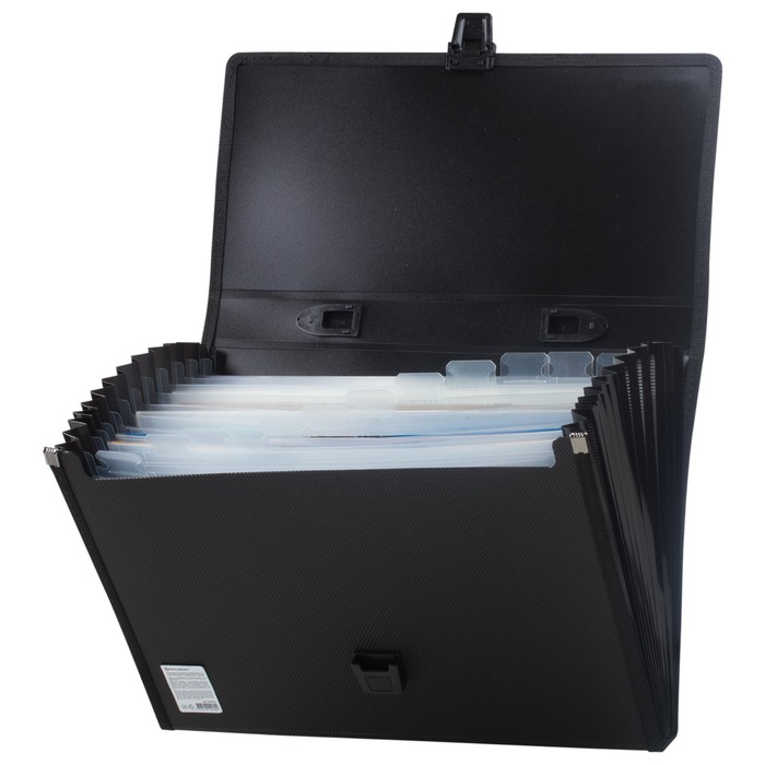 Папка-портфель A4 13отд на замке BRAUBERG ДИПЛОМАТ, черный 226025