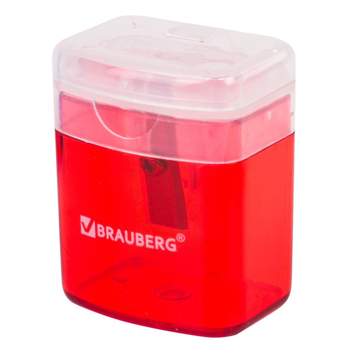 Точилка 1 отверстие с контейнером BRAUBERG "OfficeBox", микс 222494